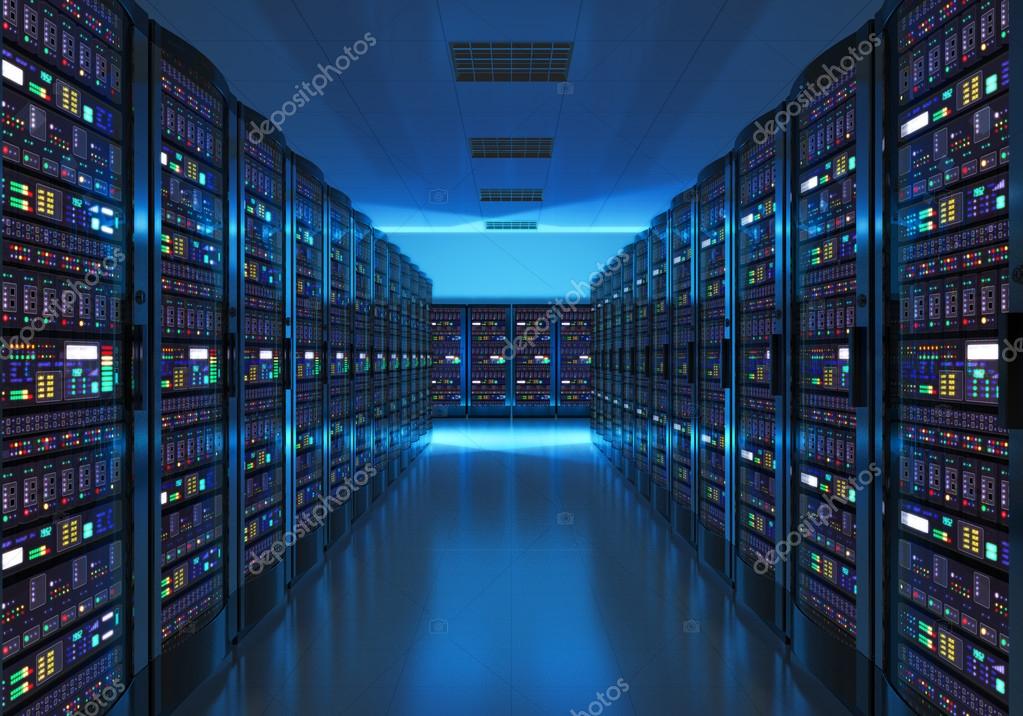 Cloud hosting and server illustration